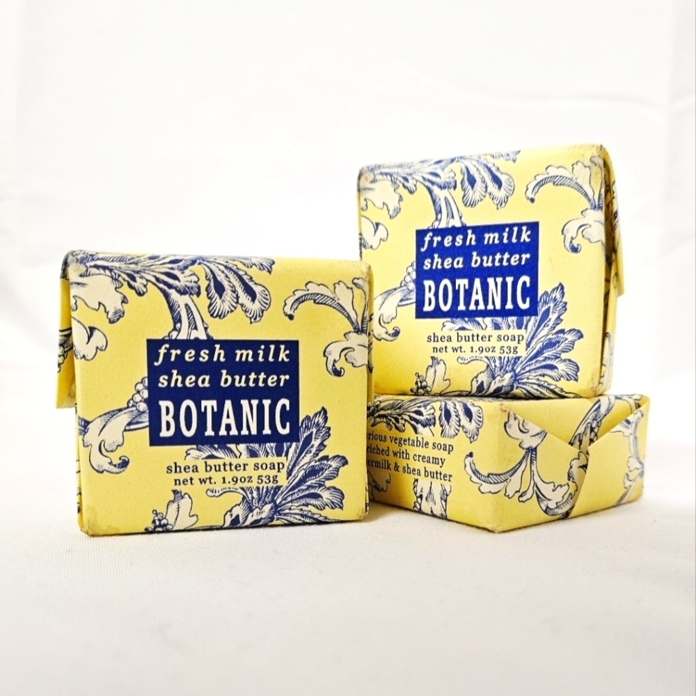 Greenwich Bay Trading Co. Fresh Milk Shea Butter Botanic Soap 3 Pack NWT